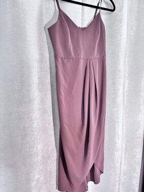 Mauve Pink Spaghetti-Strap Midi Dress